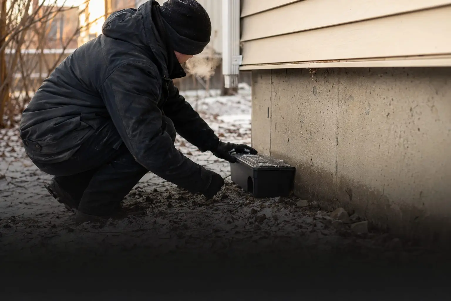 A mouse near a foundation gap at a Winnipeg home