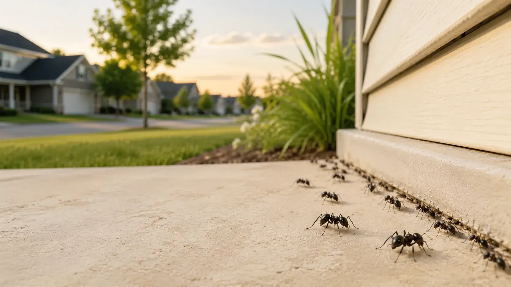 Ant extermination treatment at a Winnipeg property
