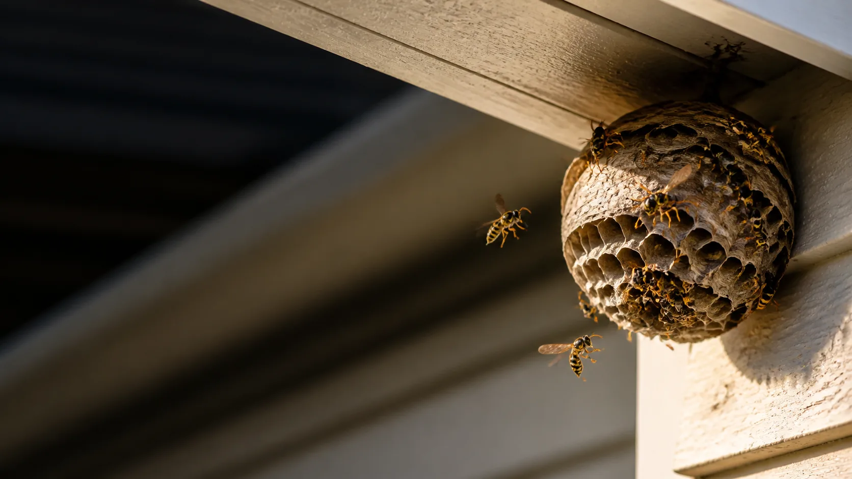 Wasp on nest material
